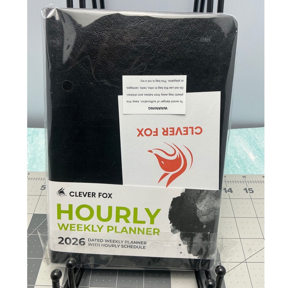 Clever Fox 2026 HourlyWeekly Planner Dated 12 Month Black Goal Setting Organizer